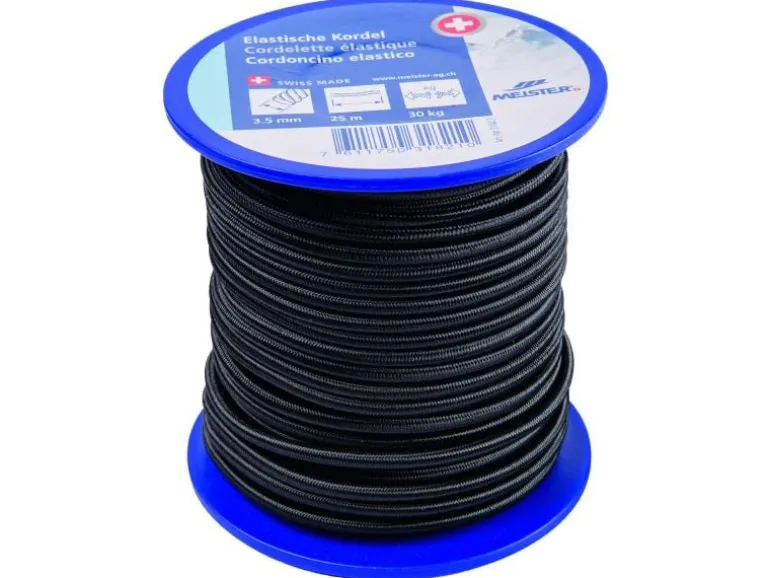 Meister Gummi-Spannseil Ø 3,5 mm, 25 m, 30 kg, Schwarz