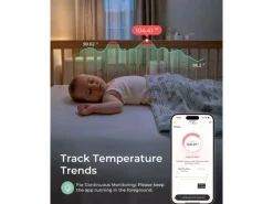 momcozy Smartes Babythermometer für die Achselhöhle, Grün, Weiss