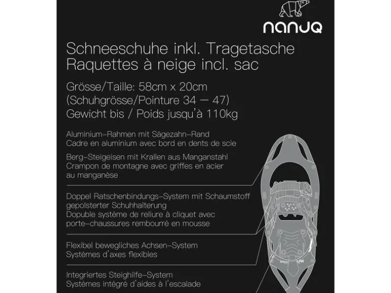 Nanuq Schneeschuh Deepsnow Schwarz/Blau