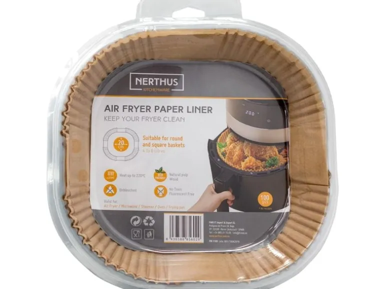 Nerthus Quadratisches Backpapier für Airfryer 100 Stück