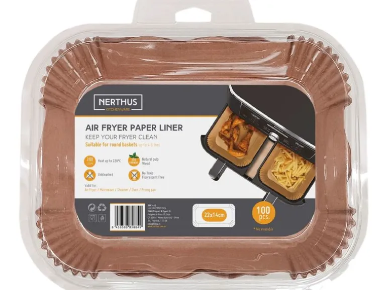 Nerthus Rechteckiges Backpapier für Airfryer 100 Stück