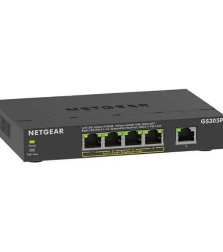 Netgear PoE Switch GS305Pv3 5 Port, PoE Budget: 63 W
