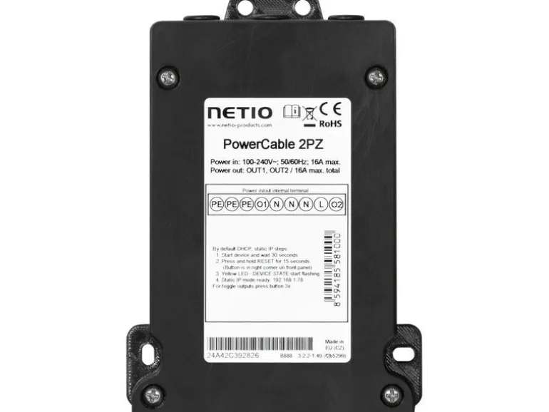 NETIO PDU PowerCable 2PZ 2x 230 V geschaltet