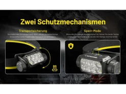 Nitecore Stirnlampe HC75UHE 3000 lm Schwarz/Gelb