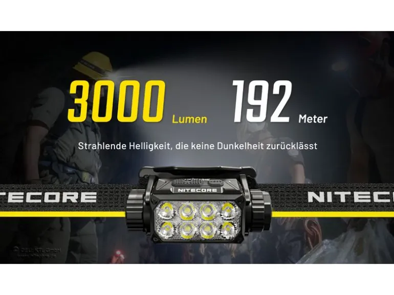 Nitecore Stirnlampe HC75UHE 3000 lm Schwarz/Gelb