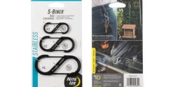 NITE IZE Karabiner S-Biner Dual Combo 3-teilig, Schwarz