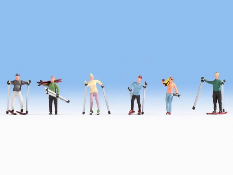 NOCH Figuren Skifahrer 6 Stück, H0