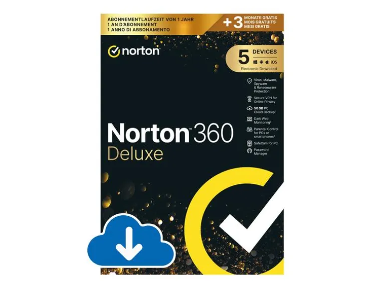 Norton Norton 360 Deluxe GOLD Ed. ESD, 5 Device, 1 Jahr + 3 Monate