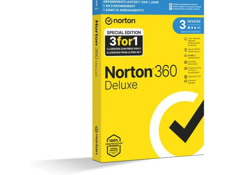 Norton Norton 360 Deluxe – Promo Box, 3 Device, 1 Jahr