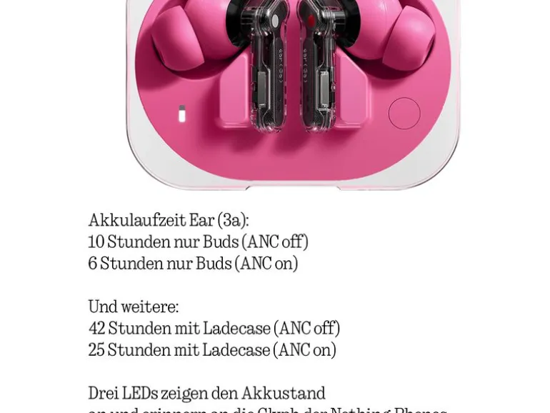 Nothing Ear True Wireless In-Ear-Kopfhörer Ear (3a) Pink