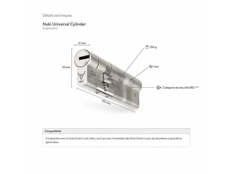 NUKI Universal Cylinder EU Grau