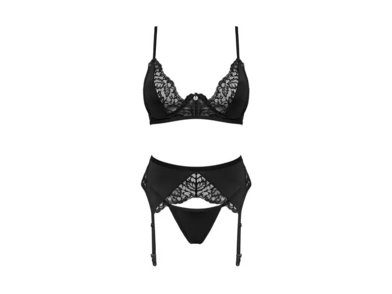 Obsessive Bellastia 3-teiliges BHSet Schwarz Schwarz