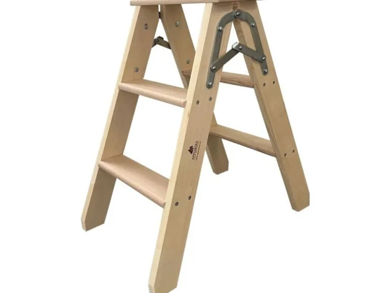 OK-LINE Bockleiter Holz 3 Stufen 70 cm