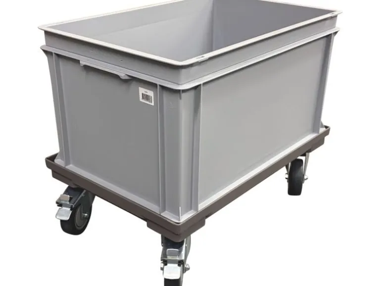 OK-LINE Fahrrahmen Kunststoff, Grau, für Euro-Boxen 400 x 600 mm