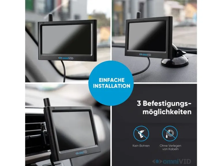 omniVID Rückfahrkamerasystem Solar4 Premium, 4.3 Zoll
