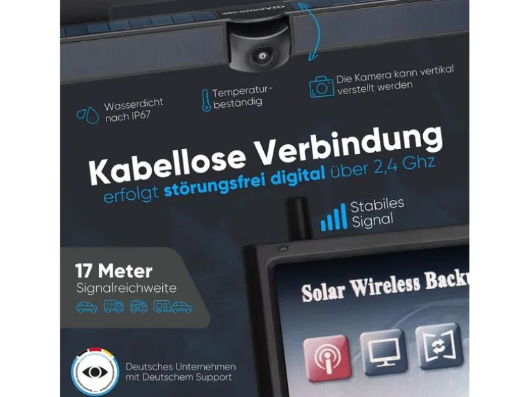 omniVID Rückfahrkamerasystem Solar4 Premium, 4.3 Zoll