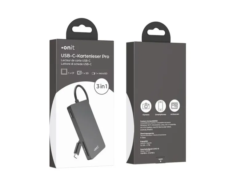 onit Card Reader Extern Pro USB-C 3-in1