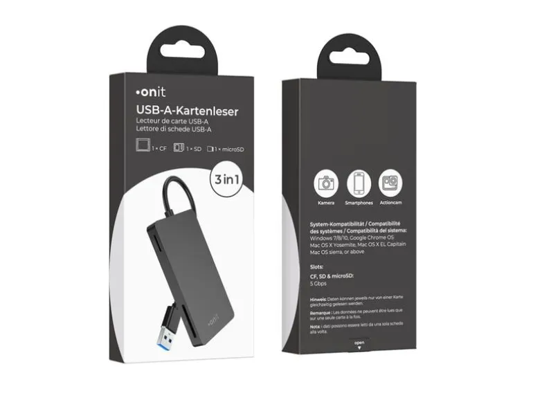 onit Card Reader Extern USB-A 3-in-1