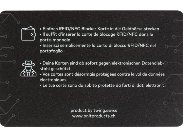 onit Skimming-Blocker-Karte Schwarz