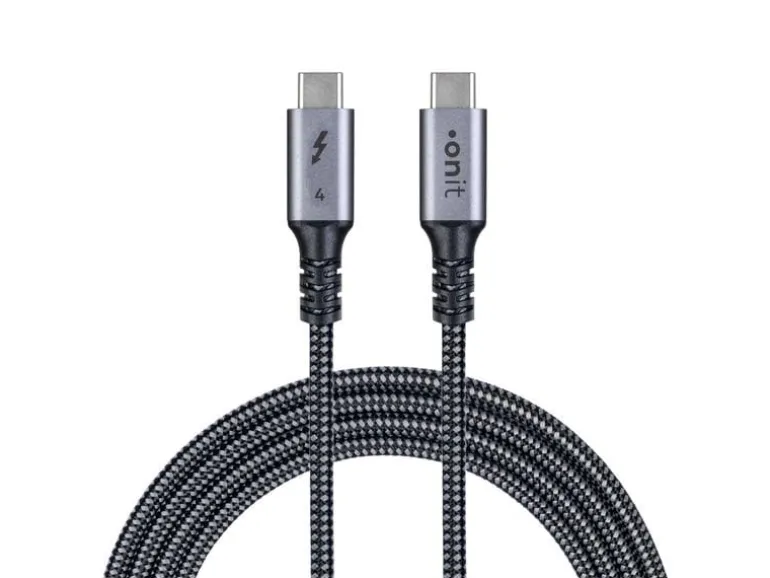 onit Thunderbolt 4-Kabel 240 W, USB-C - USB-C, 1 m, Schwarz/Grau