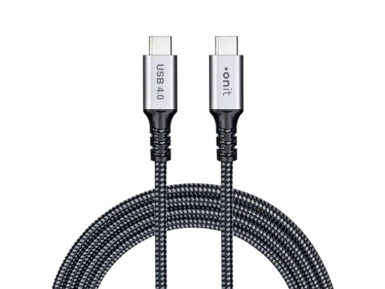 onit USB4-Kabel Pro 100 W, USB-C - USB-C, 1 m, Schwarz/Grau