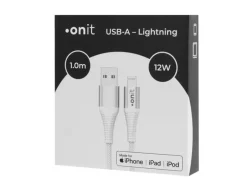 onit USB 2.0-Kabel 12 W, MFi, USB-A - Lightning, 1 m, Weiss