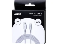 onit USB 3.1-Kabel 66 W, USB-A - USB-C, 1 m, Weiss