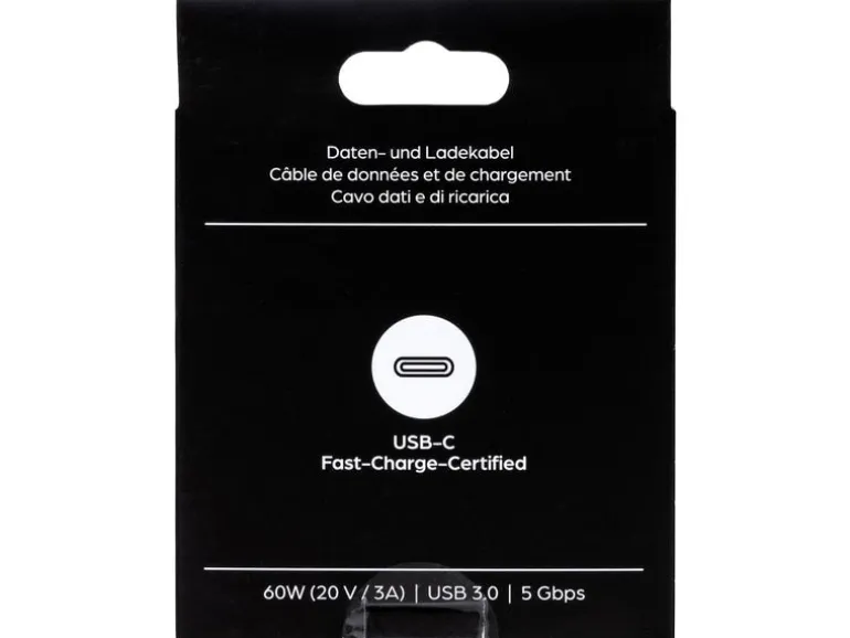 onit USB 3.0-Kabel 60 W, USB-C - USB-C, 0.5 m, Schwarz
