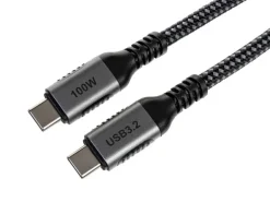 onit USB 3.1-Kabel 100 W, USB-C - USB-C, 1 m, Schwarz/Grau