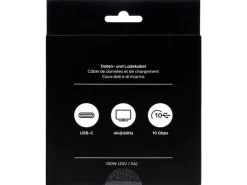onit USB 3.1-Kabel 100 W, USB-C - USB-C, 2 m, Schwarz/Grau