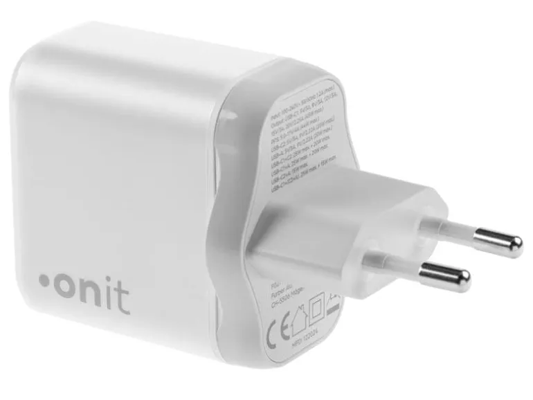 onit USB-Wandladegerät Triple 2C1A 45 W GaN Weiss