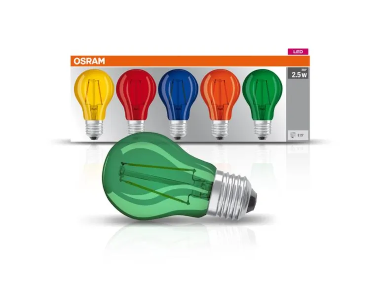 OSRAM Lampe Star Color Box, 2.5W, E27, 5 Stück, Mehrfarbig