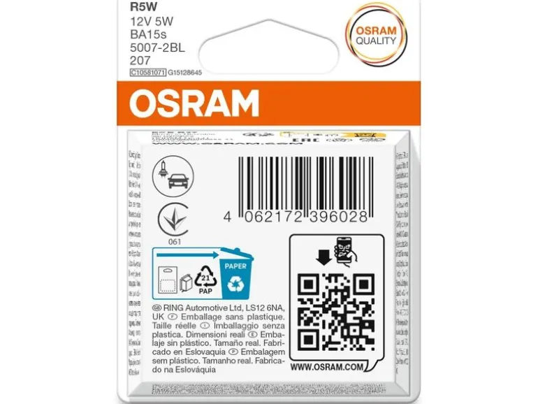 OSRAM Signallampen Original R5W BA15 s PKW