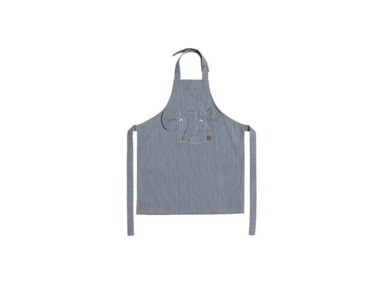 OYOY Kochschürze Striped Denim Elephant Blau