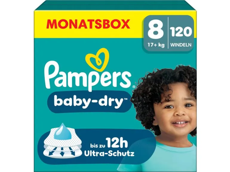 Pampers Windeln Baby Dry Extra Large Grösse 8
