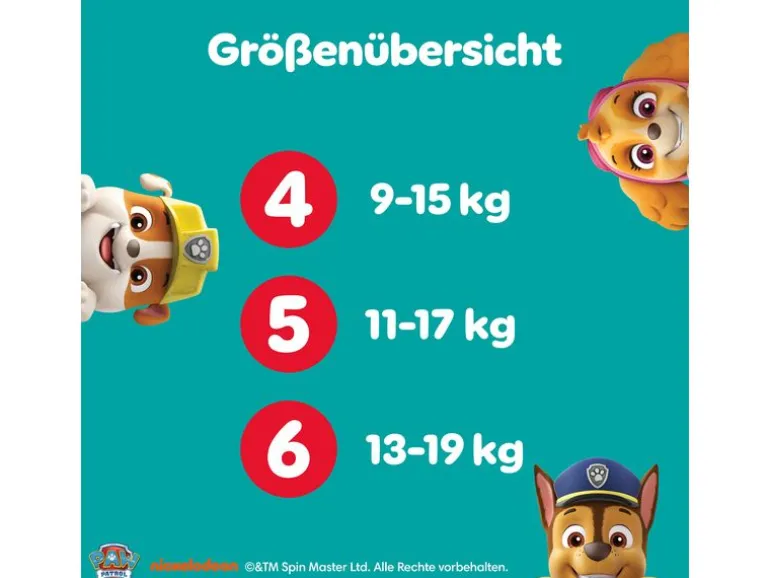 Pampers Windeln Baby Dry Pants Paw Patrol Junior Grösse 5