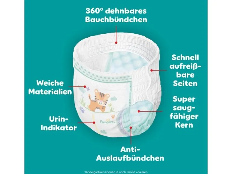 Pampers Windeln Baby Dry Pants Extra Large Grösse 8