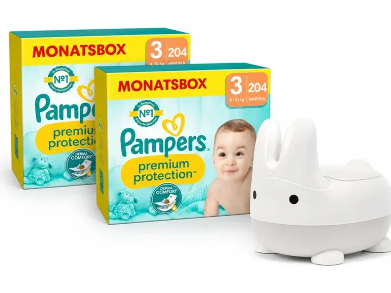 Pampers Windeln Premium Protection + Cocon Töpfchen Grösse 3