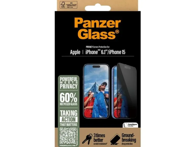 Panzerglass Displayschutz Ultra Wide Fit Privacy iPhone 15/16