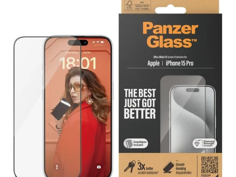 Panzerglass Displayschutz Ultra Wide Fit iPhone 15 Pro