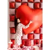 Partydeco Folienballon Herz, Rot, 136 x 129 cm, 1 Stück