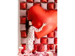 Partydeco Folienballon Herz, Rot, 136 x 129 cm, 1 Stück