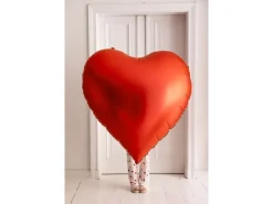 Partydeco Folienballon Herz, Rot, 136 x 129 cm, 1 Stück