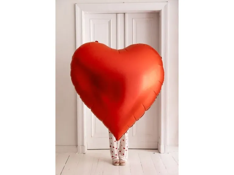 Partydeco Folienballon Herz, Rot, 136 x 129 cm, 1 Stück