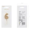 Partydeco PartyDeco Geburtstagskerze Ziffer 6 Gold 1 Stück