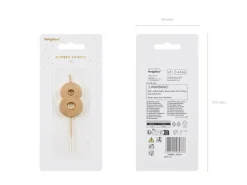 Partydeco PartyDeco Geburtstagskerze Ziffer 8 Gold 1 Stück