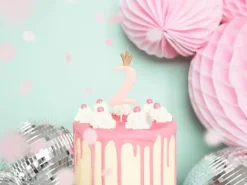 Partydeco PartyDeco Geburtstagskerze Ziffer 2 Hellrosa 1 Stück