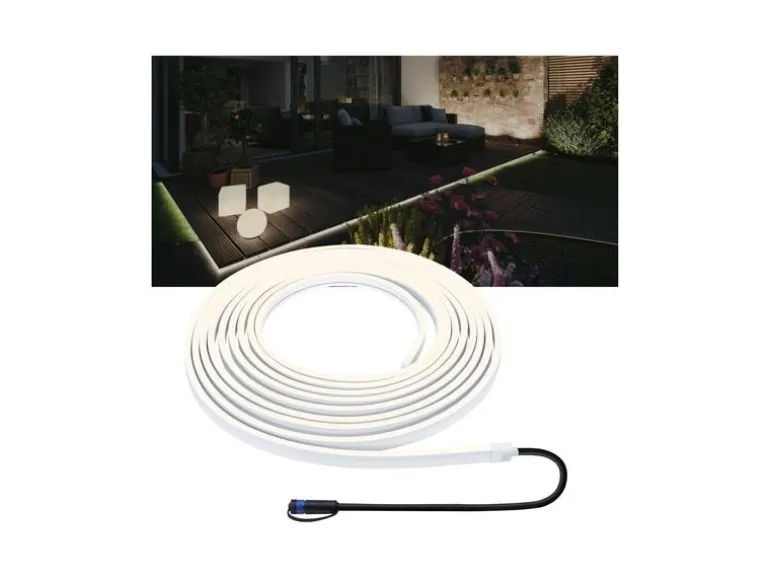 Paulmann LED-Stripe Plug & Shine Smooth, 3000K, 10m, Weiss