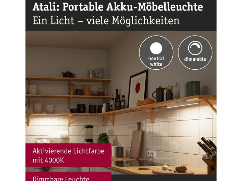 Paulmann Mobile Möbelaufbauleuchte Atali Weiss