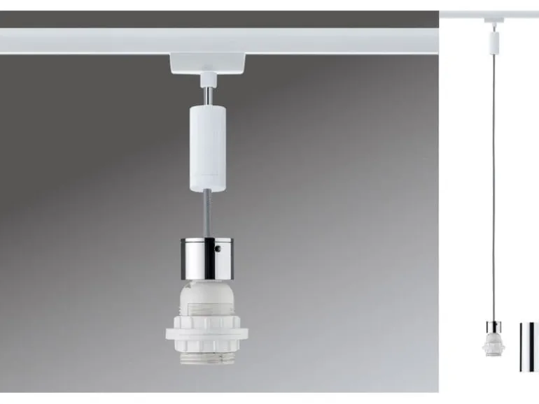 Paulmann Pendelleuchte Urail 2Easy Basic, 1 x E27, 20 W, Weiss/ Chrom
